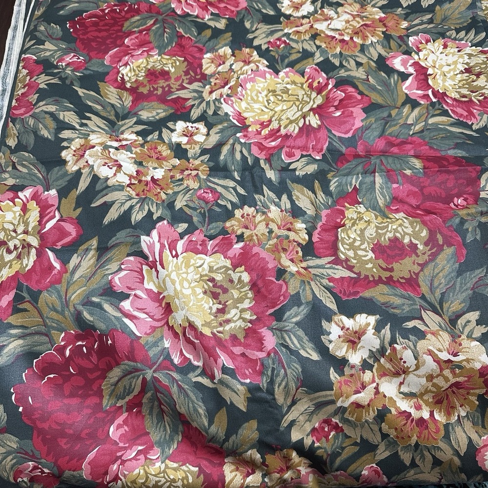 Vintage Floral Upholstery/Home Decor/Drapery Fabric 6.25 Yards Cottagecore NOS